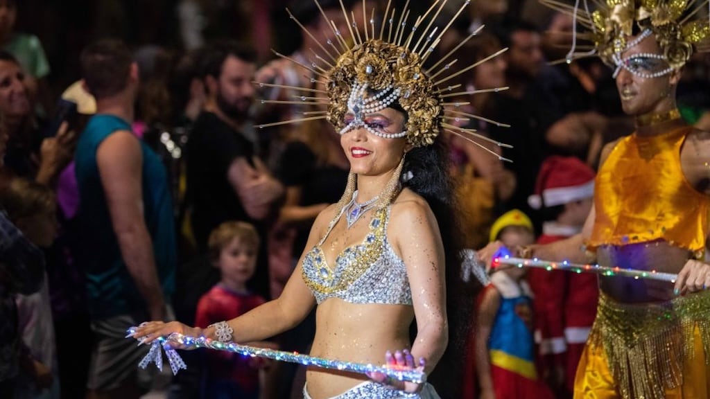 Nouméa Carnival parade floats and dancers in downtown Nouméa
